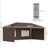 Pop Up Canopy party Tent with 4 Sidewalls 10' x 20' , Coffee-AS Prohibited by 53917092
