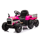 ZNTS Ride on Tractor with Trailer,24V Battery Powered Electric Tractor Toy, 200w*2motor W1578P193902