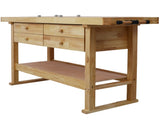 60in Workbench with 4 Drawers Wooden Workbench for Garage Workshop and Home, with Rapid Action 84680753