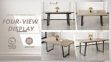 Simple and modern design, 6-person dining table, 62.9-inch rectangular wooden dining table, perfect W1727P241145