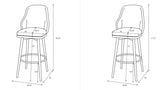 swivel bar & couter stool, 24"&30" adjustable, PU color Brown W1805P166957