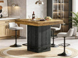 31.5 Inch Counter Height Bar Table, Square Dining Table with Metal Footrest 41885724