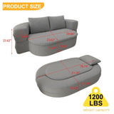 Folding Sofa Bed, Convertible Futon Sleeper Bed, 2-in-1 Foldable Floor Mattress with 2 Pillows, W1960P341382