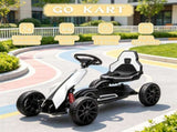 White Kids Pedal Go Kart Adjustable Seat, Full Swing Axle, All-Terrain Ride On Toy 30567870