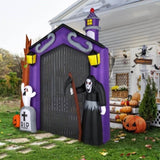 ZNTS 9.8 FT Halloween Inflatables Haunted House Castle Archway Outdoor Decorations, Scary Halloween Giant 03459375