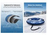 600D Waterproof Oxford Cloth Snow Sled, Reinforced Handles Removable Tow Strap for Adults Kids 39547697