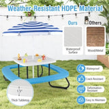 Kids Picnic Table Outdoor Activity Table With Umbrella -White 04049957