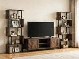 5-Tier S-Shaped Bookshelf, Modern Geometric Freestanding Display Shelf with Heavy-Duty Metal Frame, 34235472