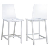 Clear and Chrome Counter Height Stools B062P153519