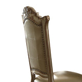 Bone and Gold Patina Side Chair with Nailhead Trim B062P209283