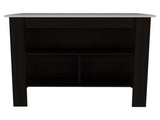 Kitchen Island, kitchen table 35" H, Four Legs, Three Open Storage Shelves, Black / Ibiza Marble B097132963