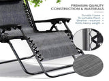 Zero Gravity Chair, Outdoor Lounge Chairs with Cup Holder, Gray 38356584