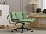 Cross Legged with Flip-Up Armrests Leather, Cross Legged Office on Wheels, Comfy Swivel 93199190