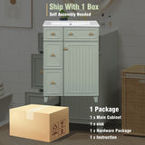 24-Inch Bathroom Vanity Cabinet with Ceramic Sink, 2 Drawers, 1 Door WF532034AAF
