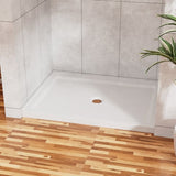 Goodyo 32"x48" Shower Base 3.4" Height Anti-slip Acrylic Center Drain Single Threshold Shower Base D163114244
