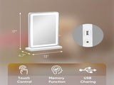 Vanity Mirror with Lights, 17" x 19" LED Makeup Mirror with Dimmable 3 Color Modes, Touch Screen 99053170