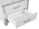 Elegant High Gloss Nightstand with Metal Handle,Mirrored Bedside Table with 2 Drawers for 20717890