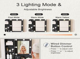 Vanity Table with Mirror & Adjustable LED Lights, Power Outlet, Hairdryer Holder & Stool Compact 54057039