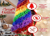6ft Rainbow Spiral Christmas Tree, 1248 Branch Tips, Colorful PVC Artificial Holiday Tree with 84468367