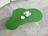 50 Inch Unique Shape Coffee Table Sturdy Fiberglass Tea Table for Living Room No Need Assembly GREEN W876P452391