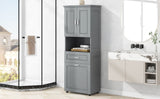 Tall Bathroom Cabinet with Laundry Basket, Large Space Tilt-Out Laundry Hamper and Upper WF323481AAE