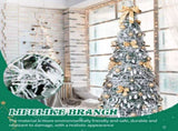 7 FT Snow Flocked Pre-lit Artificial Pop Up Christmas Tree with 170 Warm Lights and Golden Ornaments 44029912