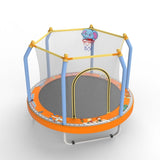 55-inch Trampoline for Kids Indoor & Outdoor Small Toddler Trampoline with Basketball Hoop W1163P315238