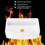 Fireclay 33" L X 20" W Farmhouse Arch Edge Apron Front Single Bowl Kitchen Sink W122567052