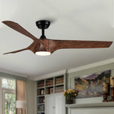 ZNTS 56 In.Intergrated LED Ceiling Fan with Brown Wood Grain ABS Blade W1367P182867