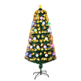 ZNTS 4 FT Pre-lit Fiber Optic Christmas Tree, Artificial Xmas Tree with Lighted Top Star and Snowflakes, 55699558