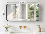Anti-Fog Bathroom Wall Mirror 30" x 40" Shatterproof Mirror with Rectangular Metal Frame, Black 29282252