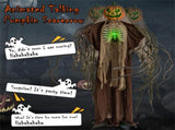 6ft Halloween Animatronic Ghost Pumpkin - Light-Up Design, Sound Touch Activated, Spooky Movements 37474877