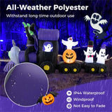 8.2ft Halloween Inflatable Train - Witch, 4 Ghosts & Pumpkin Design, 7 LED Lights 48309737