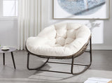 Outdoor Rattan Rocking Chair,Padded Cushion Rocker Recliner Chair Outdoor for Front Porch, Living 82268484