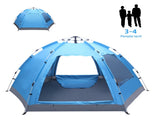 3-4 Person Automatic Family Tent Instant Pop Up Waterproof for Camping Hiking Travel Outdoor 19097728