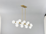 Pendant Lamp with Opal Glass Shade, 16-Lights Modern Farmhouse Ceiling Pendant Hanging Light Fixture W5008P466519