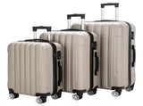 ABS Trolley Case 20in 24in 28in 3PCS Suitcase Set Striped Textured Suitcase Champagne Gold 10461494
