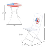3 Piece Patio Bistro Set, Folding Outdoor Furniture with USA Mosaic Table and Chairs, 
Portable W2225142611