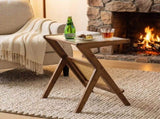 Boho End Table, 2-Tier Side Table with Tempered Glass Top & Rattan Basket, Natural Wicker 50518151