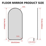 Arch Full Length Mirror 71"32" Big Full Body Mirror for Bedroom Oversized Floor Mirror Large W708P297677