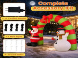 10 FT Christmas Inflatable Archway with Santa & Snowman, Built-in LED Lighted Blow Up Arch for Yard 36327169