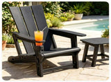 Black Weatherproof HDPE Outdoor Adirondack Chair, 330LBS Capacity Ergonomic Patio Lounge Chair with 49748678