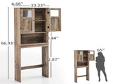 2-Door 3-Shelf MDF Toilet Cabinet with Melamine Finish Bathroom Vanity 23.23*8.66*66.93in Washed 65771588