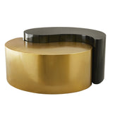 Modern & Contemporary Style Coffee Table Made with Iron Sheet Frame in Black & Gold B009140738
