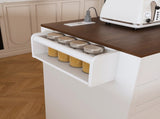 74.8" Kitchen Island Extendable Dining Table & Power Outlet - Rolling Storage Cart on Wheels 37564725