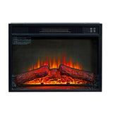 ZNTS 23" Electric Fireplace, 3DInfrared Black Fireplace Electric Insert Heater, with IR Remote Control, 92000032