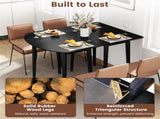 45" Extendable Dining Table Set, 2 Half-Round Tables Convertible to Oval for 4-6 People Black 18447026