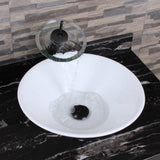 ZNTS Ceramic Round Above Counter White Bathroom Sink Art Basin W99969283