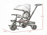 Gray 5 in 1 Foldable Toddler Trike Travel-Friendly with Storage, Reversible Seat, Safety Harness 42686749