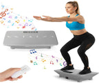 Gray Full Body Vibration Plate Exercise Machine, 10 Adjustable Speed Levels with Remote Control & 57549709